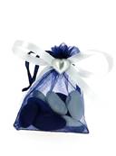 Sachet Dragées Mariage Bleu Marine et Blanc