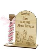 Cadeau Parrain Marraine Éprouvette Bois Personnalisé Aristochat - Baptême Aristochat