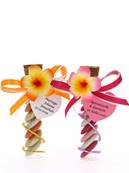 Éprouvette Dragées Mariage Fleur des Iles Orange - Cadeau Dragées Mariage 