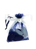 Sachet Dragées Mariage Bleu Marine et Blanc