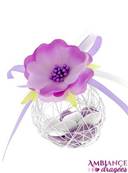 Boule drages mtal fleur lilas