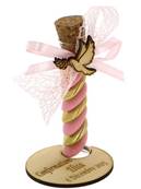 Éprouvette Dragées Colombe Sur Socle Personnalisé - Communion Colombe