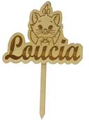 Cake Topper Bois Personnalisé Aristochat - Cake Topper Baptême