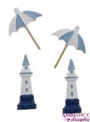 Parasol et phare adhsifs x6