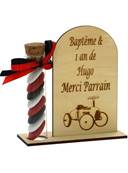 Cadeau Parrain Marraine Éprouvette Bois Personnalisée Voiture Vintage - Baptême Voiture