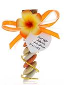 prouvette Drages Mariage Fleur des Iles Orange - Cadeau Drages Mariage 