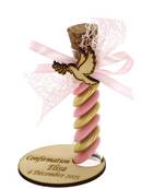 Éprouvette Dragées Colombe Sur Socle Personnalisé - Communion Colombe