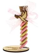 Éprouvette Dragées Colombe Sur Socle Personnalisé - Communion Colombe