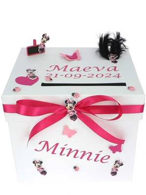 Urne Baptême Minnie Fuchsia