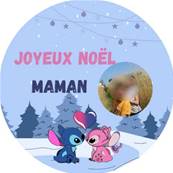 Boule Noël Personnalisée Stitch & Angel