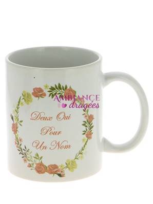 Mug Mariage Fleur Personnalisé